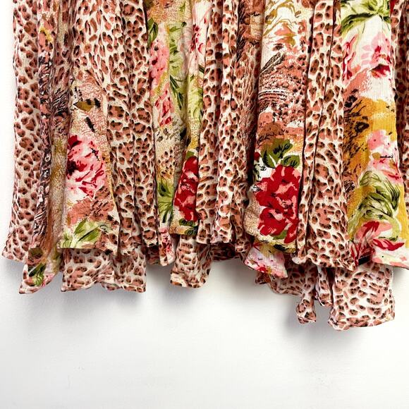 Vintage Patchwork Dress Small Oversized Floral Animal Print Leopard Grunge Indie - Picture 5 of 10